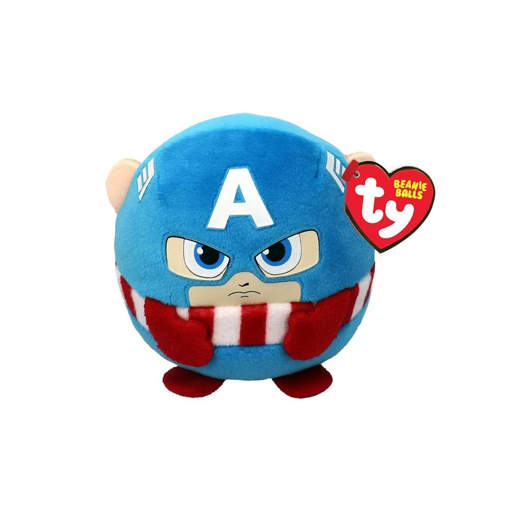 Ty Beanie Balls Marvel Knuffel Captain America 10 Cm