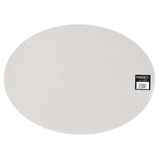 Mesapiu  Placemat Lederlook Light Grey Ovaal 45X33 Cm