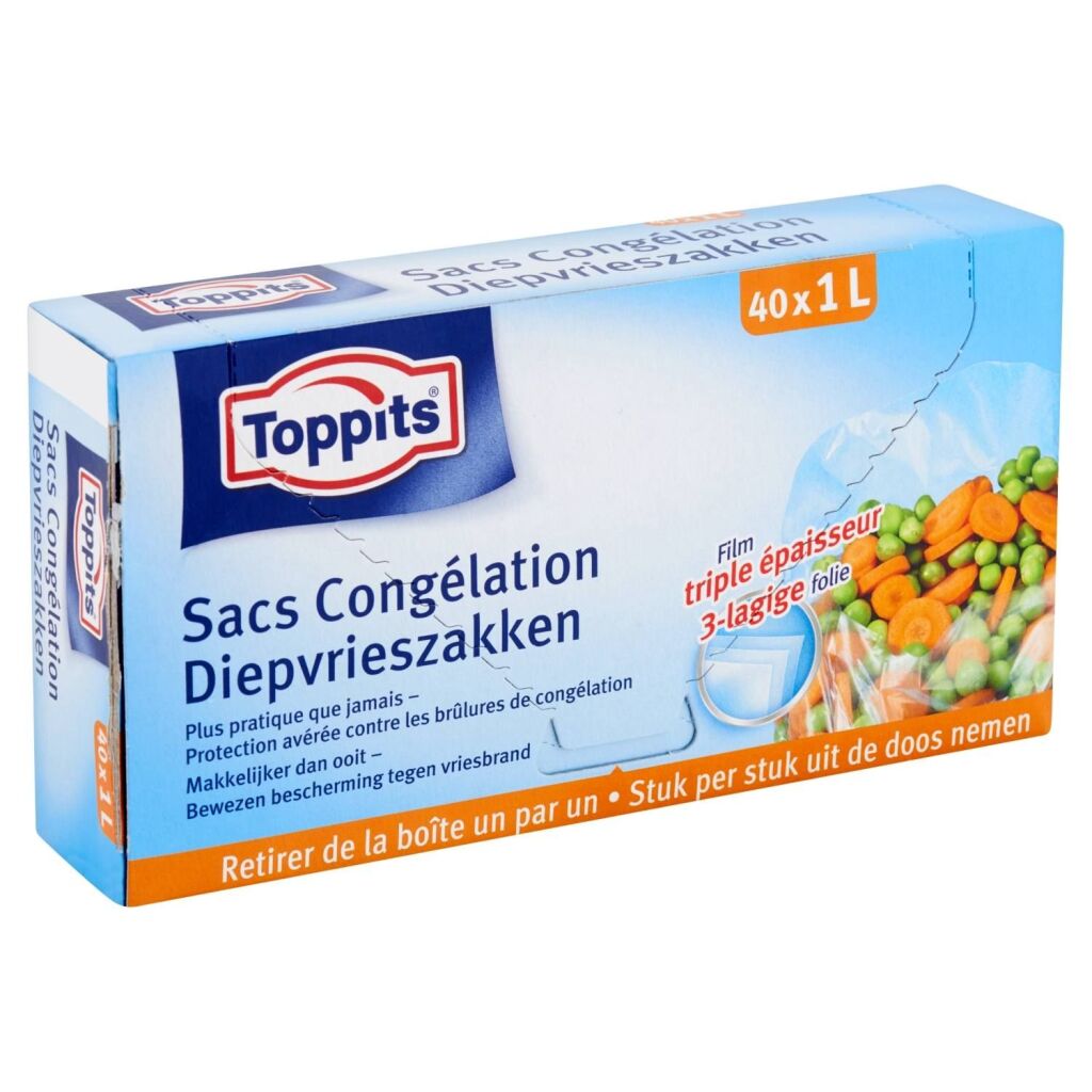 Toppits Diepvrieszakjes 1L 40 Stuks