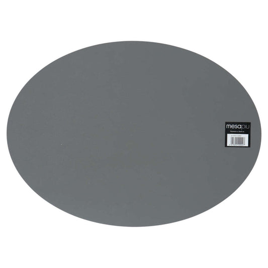 Mesapiu Placemat Lederlook Grey Ovaal 45X33 Cm