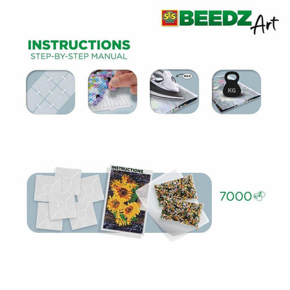 Ses Creative Beedz Art Strijkkralen Zonnebloemen 30X45.5 Cm 7000 Stuks