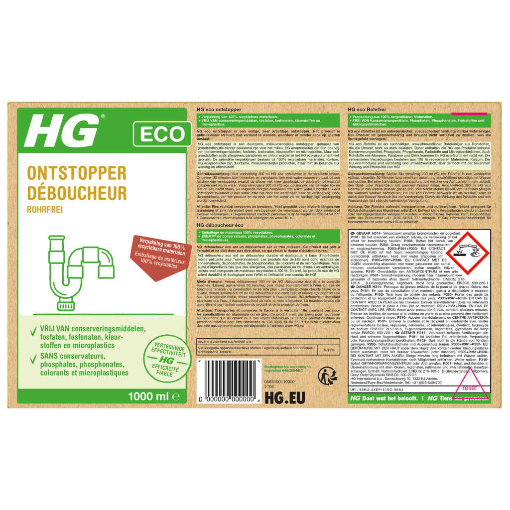 Hg Eco Ontstopper 1L