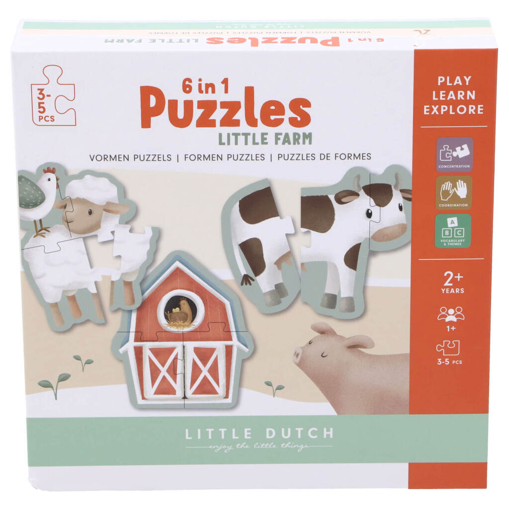 Little Dutch Farm 6In1 Puzzel 3-5 Stukjes