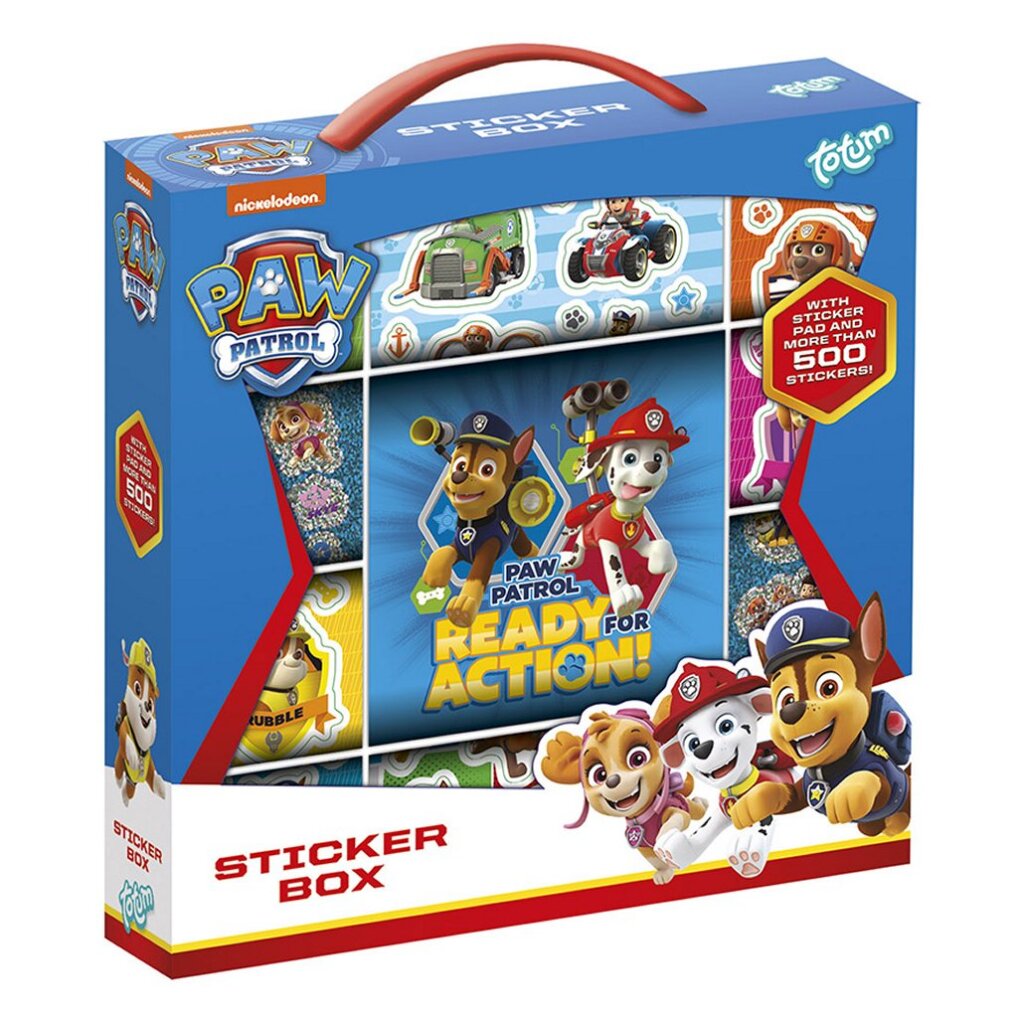 Totum Paw Patrol Sticker Box 500+ Stickers + Plak-Tekenblok