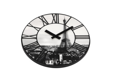 Nextime Ne-3004 Wandklok Dia. 39 Cm, Plastic, 3D, Grijs, &#039;La Ville&#039;