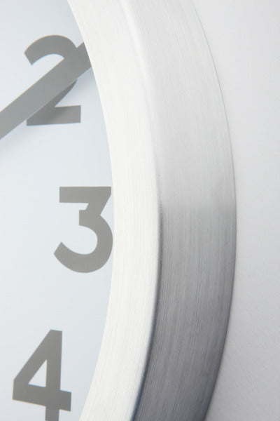 Nextime Ne-3999Ar Wandklok Dia. 35 Cm, Geborsteld Aluminium, &#039;Station&#039;