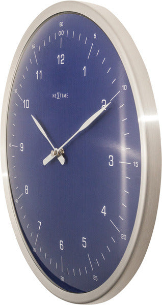 Nextime Ne-3243Bl Wandklok 60 Minutes Ø33 Metaal Blauw