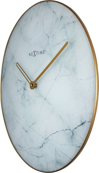 Nextime Ne-8189Wi Wandklok Marble Ø 40 Cm Wit