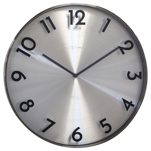 Nextime Ne-3289Gs Metalen Wandklok - 40Cm -Stille Klok - Metaal - &quot;Reflection&quot;