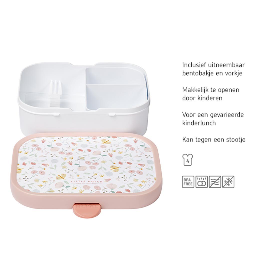 Mepal Campus Lunchbox Little Dutch Flowers And Butterflies Roze/Wit