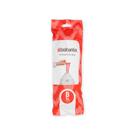 Brabantia PerfectFit Afvalzak met trekbandsluiting - 5-7 l - Code B - 20 stuks Doozies.nl