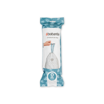 Brabantia PerfectFit Afvalzak met trekbandsluiting code O, 30 liter, 20 stuks/rol Doozies.nl