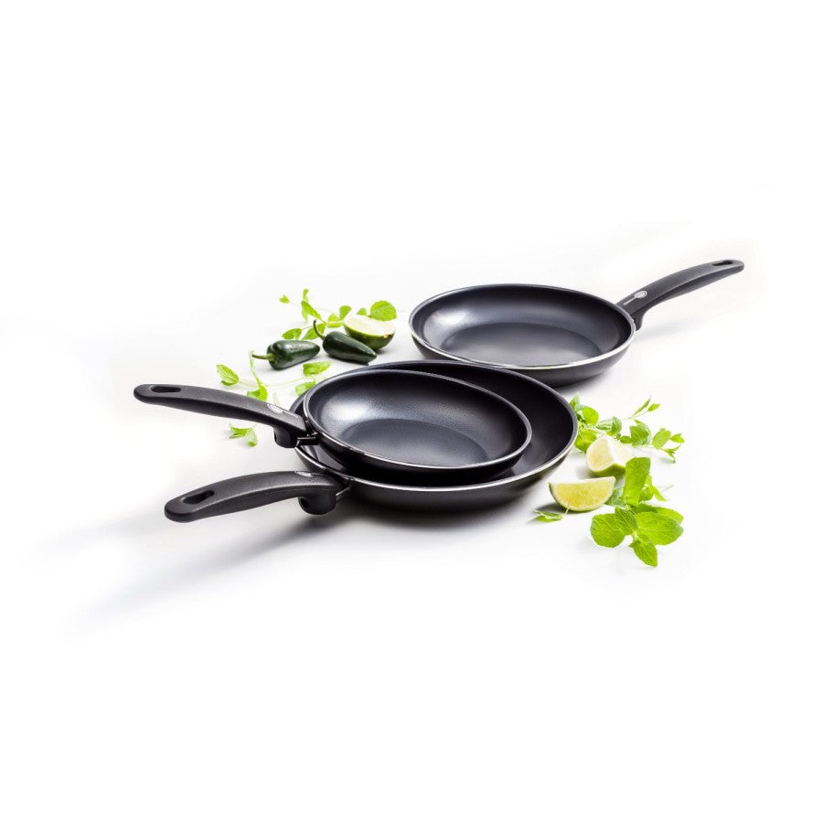 Greenpan Cambridge Black Koekenpan set 3 stuks 20 cm, 24 cm en 28 Doozies.nl