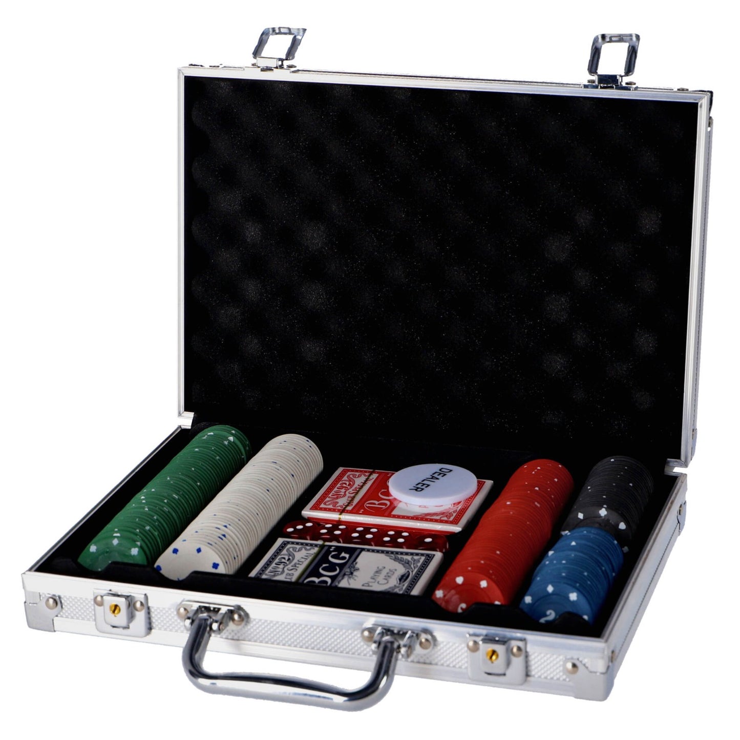 Pokerset in koffer 200 delig met 2 decks speelkaarten en fiches Doozies.nl